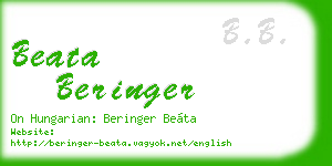 beata beringer business card