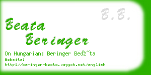 beata beringer business card